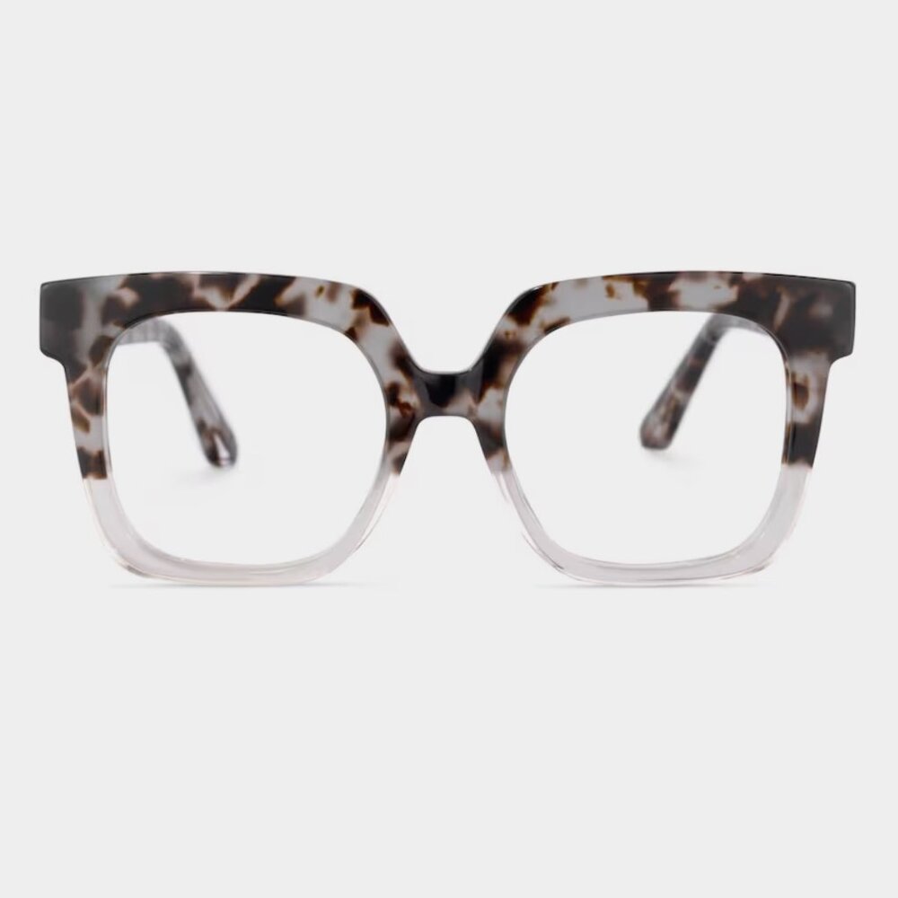 Tortoiseshell Square Oversized Glasses (Prescription Lenses)